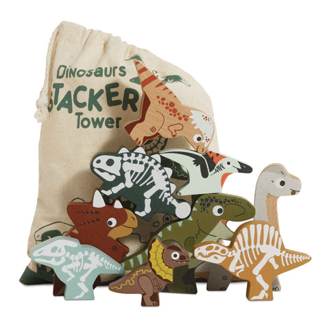 Le Toy Van - Jurassic Stacking Dinosaurs & Bag - 10 Piece (FSC 100%)