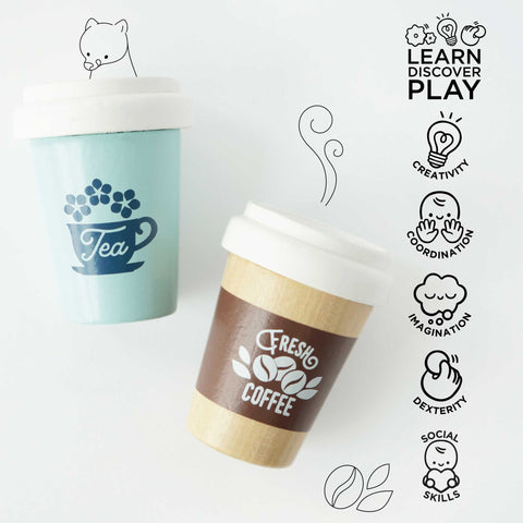 Le Toy Van - Tea & Coffee Re-Useable Eco Cups - 2 Piece (FSC 100%)