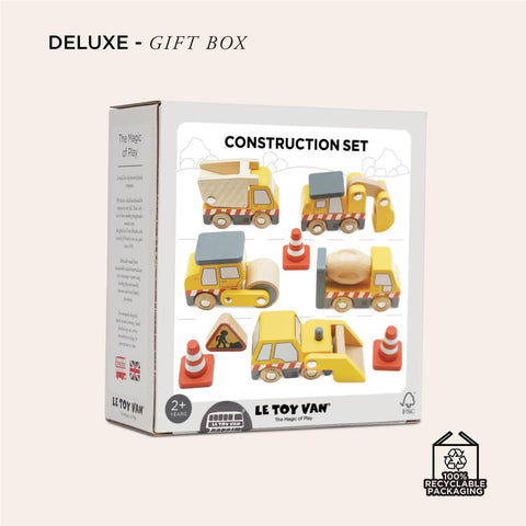 Le Toy Van - Construction Toy Cars, Trucks & Diggers - 7 Pc (FSC 100%)